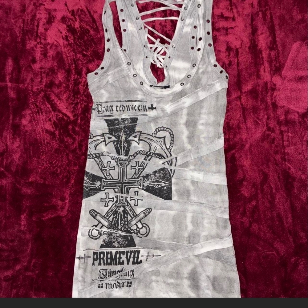 PRIMEVIL Y2K Lace-Up Mini Dress